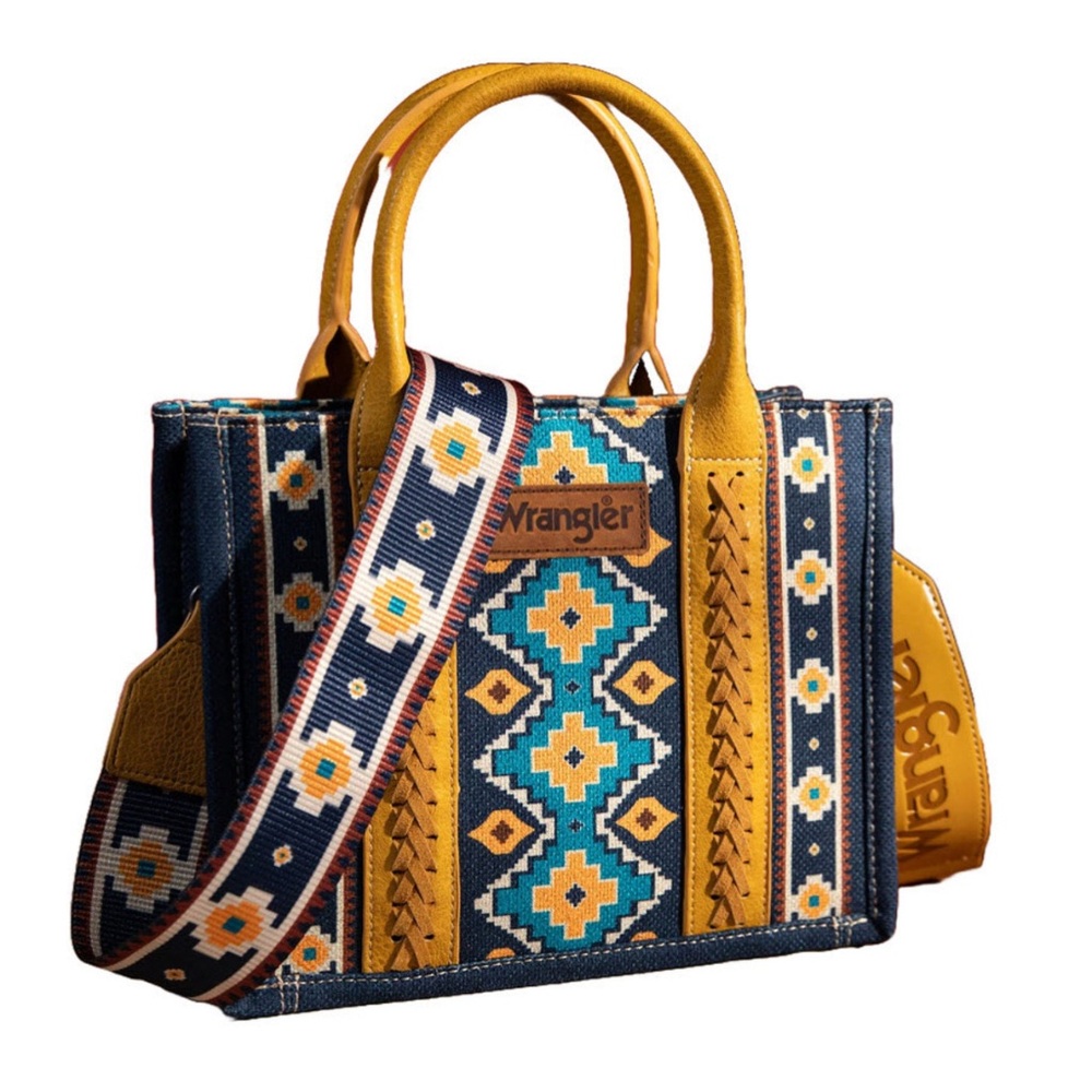 Wrangler Yellow and Blue Ethnic Tote Bag